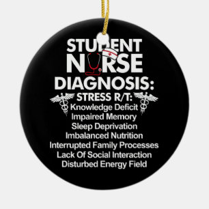 Student Nurse Diagnosis Sjuksköterskeskola Student Julgransprydnad Keramik