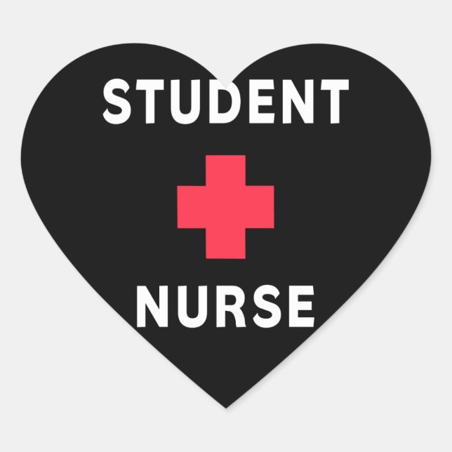 Student Nurse Hjärtformat Klistermärke (Framsida)