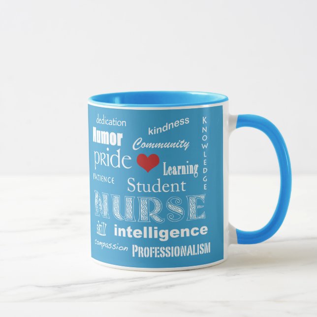 Student Nurse-Pride-Attribut/Aqua Blue Mugg (Höger)