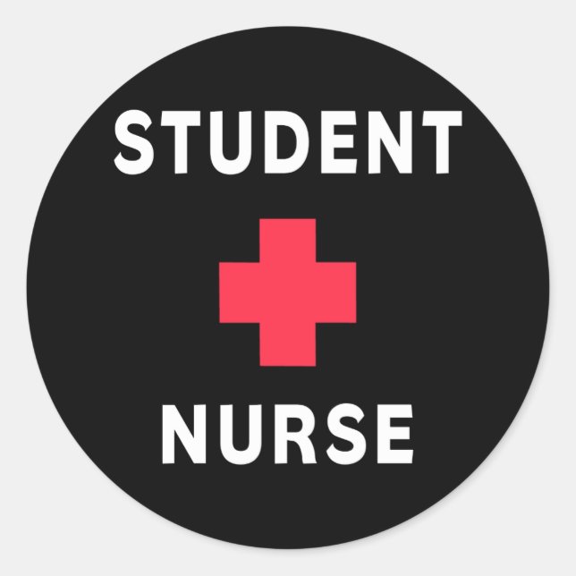 Student Nurse Runt Klistermärke (Framsida)
