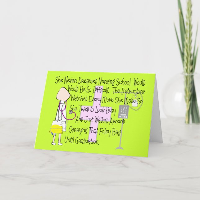 Student Nurse Story Art Gifts-"Foley Bag" Lusnyj Kort (Framsida)