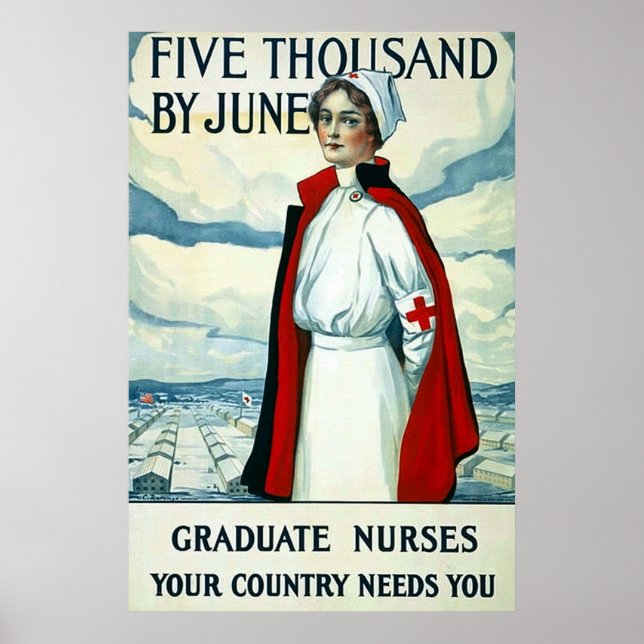 Student Nurses ~ Vintage WW1 Poster (Framsidan)