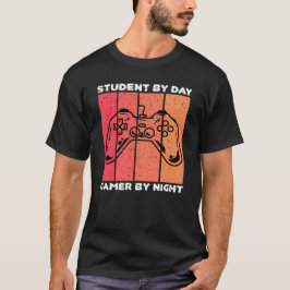 Student på dagen spelare på natten, examen speland t shirt