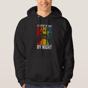 Student på dagen spelare på natten Vintage-spelare Hoodie