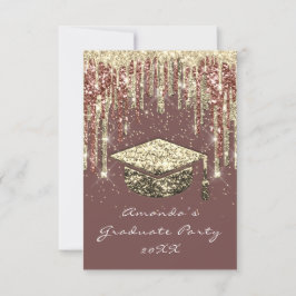 Student Party-drivrutiner Glitter Ro Guld-konfetti Inbjudningar