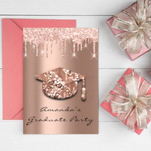 Student Party Drivrutiner vid Ro Guld Cap 3D Glam Inbjudningar