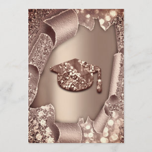 Student Party GJP Glitter Ro 3D Modern SPARKLER Inbjudningar