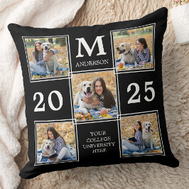 Student Personlig Monogram Photo Collage Kudde