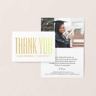 Student Photo & Adress Modern Minimal Tack Folierat Kort