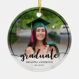 Student Photo Calligraphy Black Ceramic Julgransprydnad Keramik