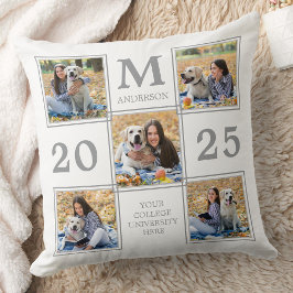 Student Photo Collage Monogram Keepsaké Kudde