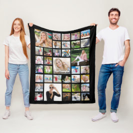Student Photo Collage Script Namn Black Fleecefilt