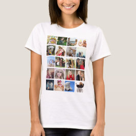 Student PHOTO Collage Tshirt 20bilder Namn på baks T-shirt
