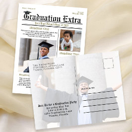 Student Photo Collate Modern Trendig Newspaper Vykort