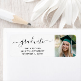 Student Photo Elegant Studenten Returadress Etikett