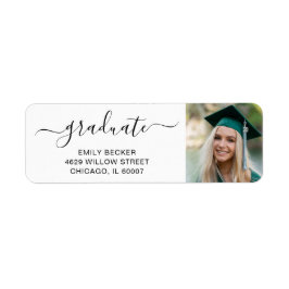 Student Photo Elegant Studenten Returadress Etikett