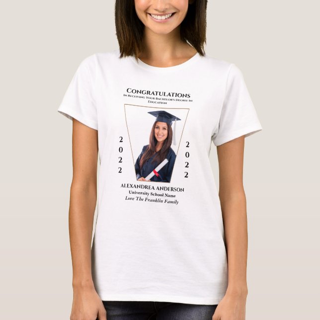 Student Photo Grattiss Gratulerar Anpassningsbar T Shirt (Framsida)