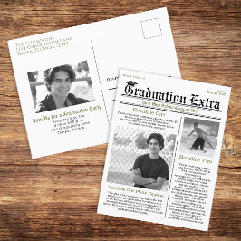 Student Photo Modern Simple Trendig Newspaper Vykort