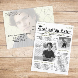 Student Photo Modern Simple Trendig Newspaper Vykort