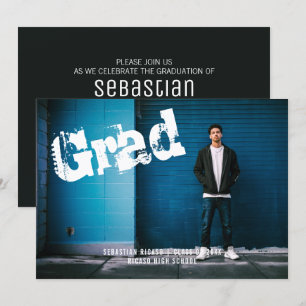 Student Photo Personlig Graffiti Mörk Grått Inbjudningar