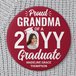 Student Photo Proud Grandma Modern Red and White Knapp