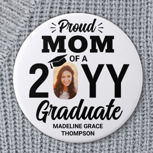 Student Photo Proud Mamma Modern Black and White Knapp