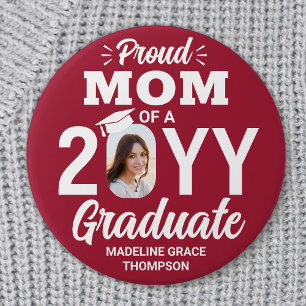 Student Photo Proud Mamma Modern Red and White Knapp