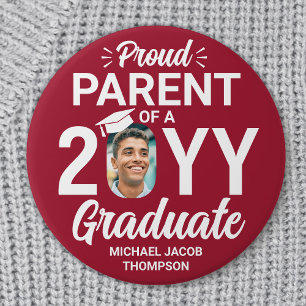 Student Photo Proud Parent Modern Red and White Knapp