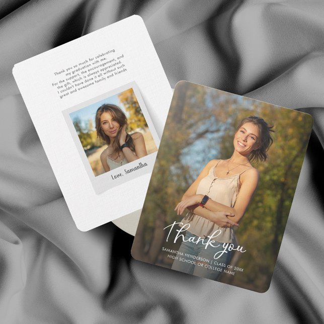 Student Photo Studenten 2024 - tackkort Anteckningskort (Graduation Photos 2024 Grad Thank You Card)