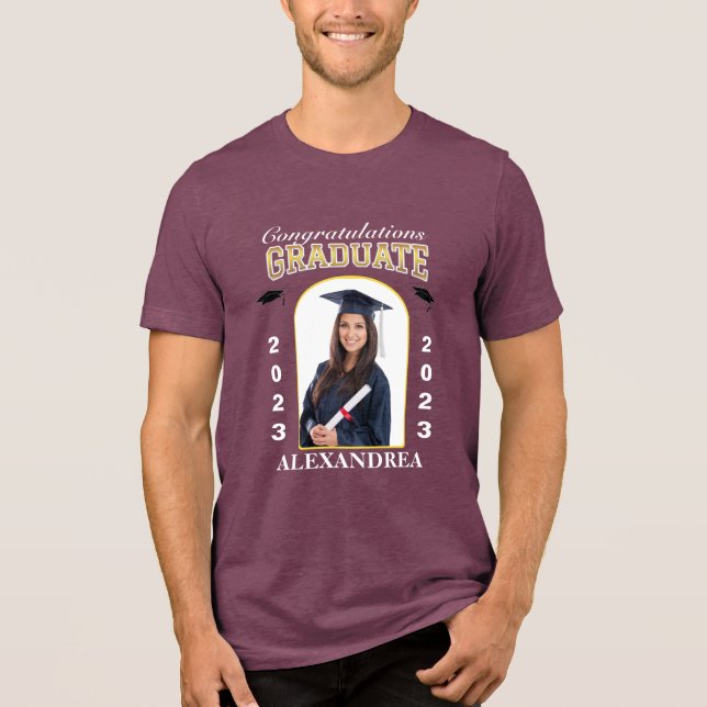 Student Photo Studenten Grattis Anpassningsbar T Shirt (Framsida)