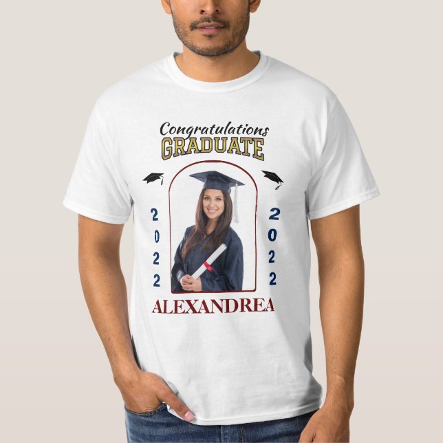 Student Photo Studenten Grattis Anpassningsbar T Shirt (Framsida)