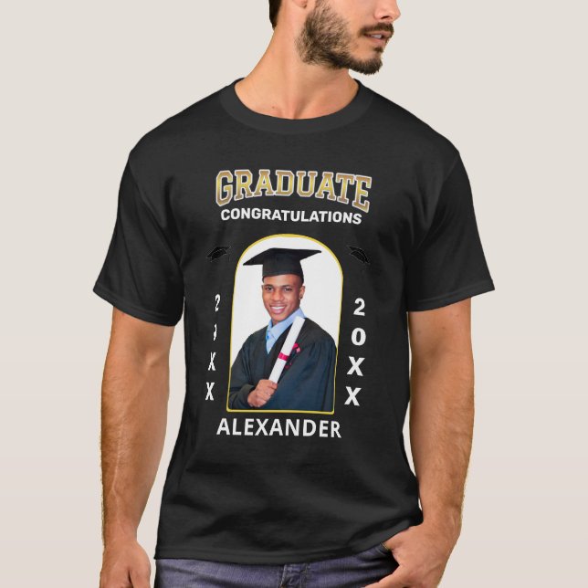 Student Photo Studenten Grattis Anpassningsbar T Shirt (Framsida)