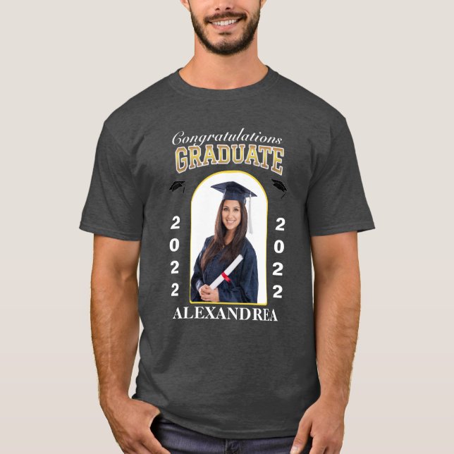 Student Photo Studenten Grattis Anpassningsbar T Shirt (Framsida)