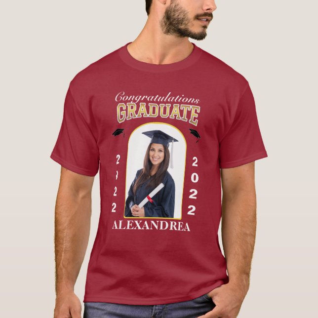 Student Photo Studenten Grattis Anpassningsbar T Shirt (Framsida)
