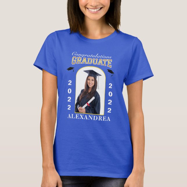 Student Photo Studenten Grattis Anpassningsbar T Shirt (Framsida)