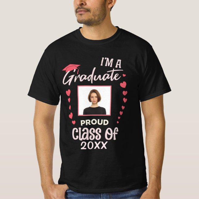 Student Photo Studenten-klass 2024 Anpassningsbar T Shirt (Framsida)