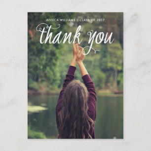 Student Photo Tack in Modern Calligraphy Vykort