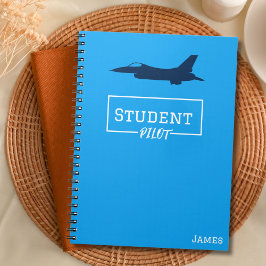 Student Pilot F-16 Falcon Airplan Blue Anpassnings Anteckningsbok