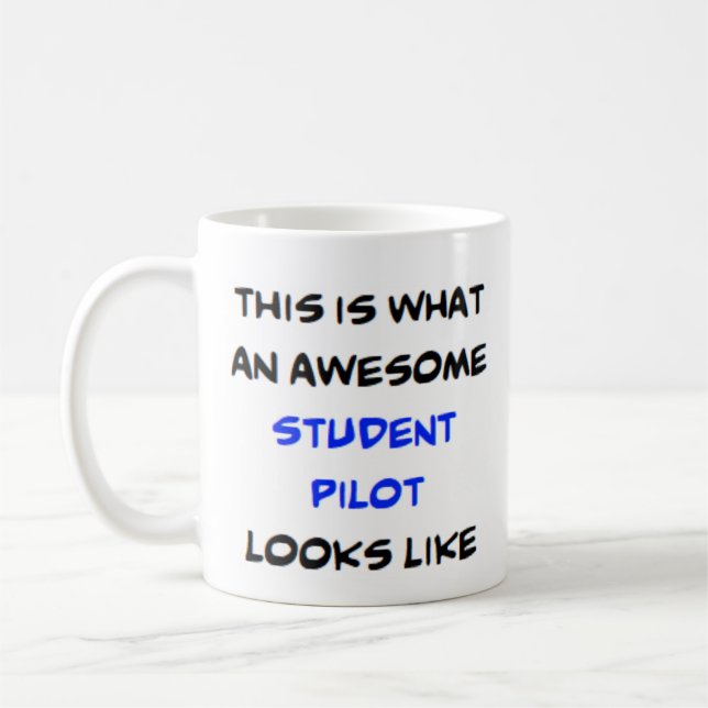 student-pilot, fantastisk kaffemugg (Vänster)
