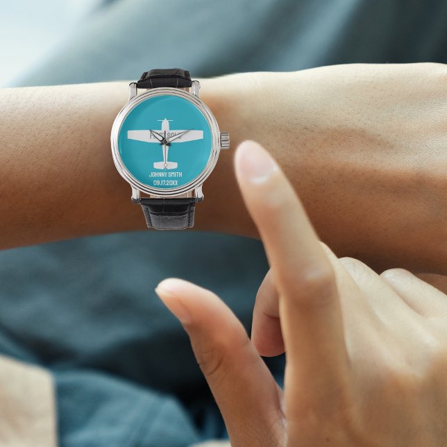 Student Pilot First Solo Airplan Blue Aviation Armbandsur (Skapare uppladdad)