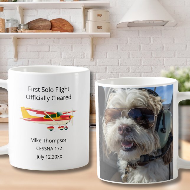 Student Pilot First Solo Cessna Photo Personalized Kaffemugg (Skapare uppladdad)
