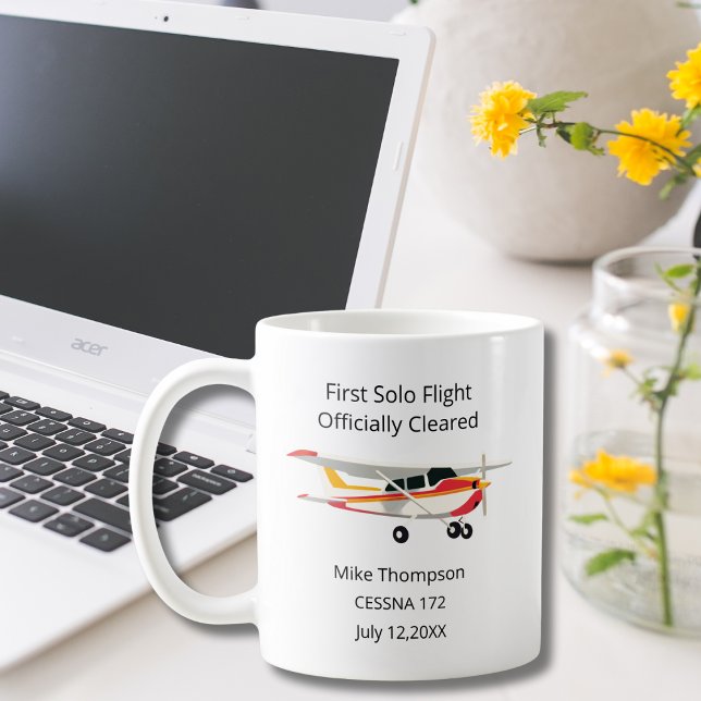 Student Pilot First Solo Cessna Photo Personalized Kaffemugg (Skapare uppladdad)