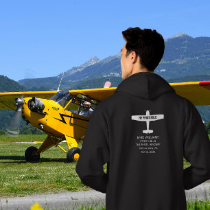 Student Pilot Första Solo-flygplanet Enkel Anpassn Hoodie
