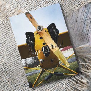 Student Pilot Första Solo-flygplanet Lustigt Gratu Kort