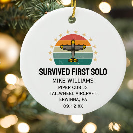 Student Pilot Första Solo-flygplanets Personlig Julgransprydnad Keramik