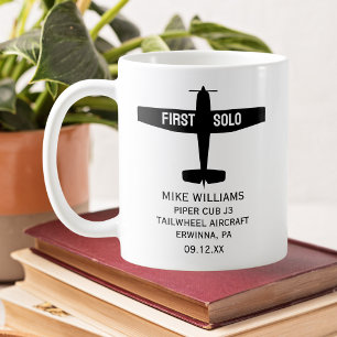 Student Pilot Första Solo-flygplanets Personlig Kaffemugg