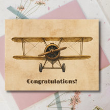 Student Pilot Första Solo Vintage Flygplan Grattis