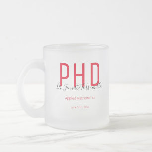 Student Red Black Date Namn grad PhD Frostad Glasmugg