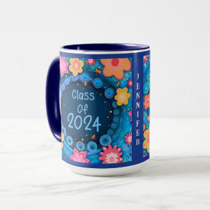 Student Roligt Blommigt Namn år Girly Inspirief Mugg