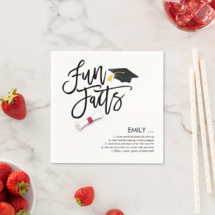 Student Roligt Facts Script Grad Cap Diploma Pappersservett
